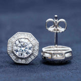 Hiphop Jewelry  925 Sterling Silver VVS Round Cut Emerald Cut Moissanite Stud pentagon Earring