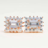 GL Hiphop Jewelry 925 Sterling Silver VVS Round Cut Emerald Cut Moissanite Stud Earring