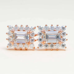 GL Hiphop Jewelry 925 Sterling Silver VVS Round Cut Emerald Cut Moissanite Stud Earring