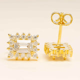 GL Hiphop Jewelry 925 Sterling Silver VVS Round Cut Emerald Cut Moissanite Stud Earring