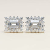 GL Hiphop Jewelry 925 Sterling Silver VVS Round Cut Emerald Cut Moissanite Stud Earring