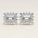 GL Hiphop Jewelry 925 Sterling Silver VVS Round Cut Emerald Cut Moissanite Stud Earring