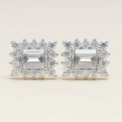 GL Hiphop Jewelry 925 Sterling Silver VVS Round Cut Emerald Cut Moissanite Stud Earring