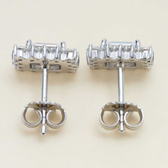 GL Hiphop Jewelry 925 Sterling Silver VVS Round Cut Emerald Cut Moissanite Stud Earring