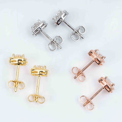 GL Hiphop Jewelry 925 Sterling Silver VVS Round Cut Moissanite Stud Earring