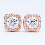 GL Hiphop Jewelry 925 Sterling Silver VVS Round Cut Moissanite Stud Earring