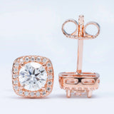 GL Hiphop Jewelry 925 Sterling Silver VVS Round Cut Moissanite Stud Earring