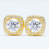 GL Hiphop Jewelry 925 Sterling Silver VVS Round Cut Moissanite Stud Earring