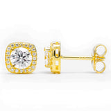 GL Hiphop Jewelry 925 Sterling Silver VVS Round Cut Moissanite Stud Earring