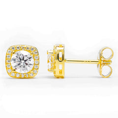 GL Hiphop Jewelry 925 Sterling Silver VVS Round Cut Moissanite Stud Earring