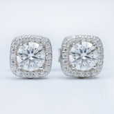GL Hiphop Jewelry 925 Sterling Silver VVS Round Cut Moissanite Stud Earring