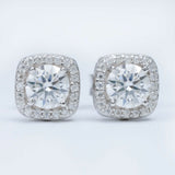 GL Hiphop Jewelry 925 Sterling Silver VVS Round Cut Moissanite Stud Earring