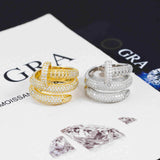 GL 925 Sterling Silver Moissanite Nail Ring