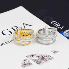 GL 925 Sterling Silver Moissanite Nail Ring