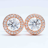 GL Hiphop Jewelry  925 Sterling Silver VVS Round Cut Moissanite Stud Earring