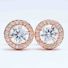 GL Hiphop Jewelry 925 Sterling Silver VVS Round Cut Moissanite Stud Earring