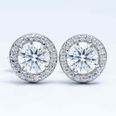 GL Hiphop Jewelry 925 Sterling Silver VVS Round Cut Moissanite Stud Earring