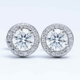 GL Hiphop Jewelry  925 Sterling Silver VVS Round Cut Moissanite Stud Earring