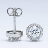 GL Hiphop Jewelry  925 Sterling Silver VVS Round Cut Moissanite Stud Earring