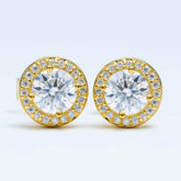 GL Hiphop Jewelry 925 Sterling Silver VVS Round Cut Moissanite Stud Earring