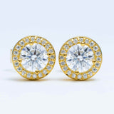 GL Hiphop Jewelry  925 Sterling Silver VVS Round Cut Moissanite Stud Earring