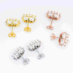 GL High Quality 925 Sterling Silver VVS Round Cut Moissanite Stud Earring