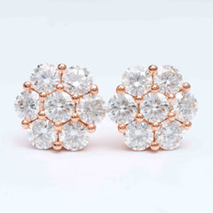 GL High Quality 925 Sterling Silver VVS Round Cut Moissanite Stud Earring