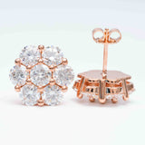 GL High Quality 925 Sterling Silver VVS Round Cut Moissanite Stud Earring