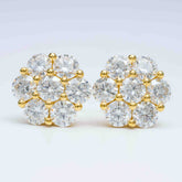 GL High Quality 925 Sterling Silver VVS Round Cut Moissanite Stud Earring