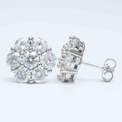 GL High Quality 925 Sterling Silver VVS Round Cut Moissanite Stud Earring