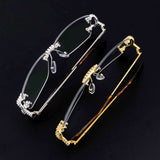 GL Hip Hop Iced Out 5A+ Diamond Mens Rimless Glasses