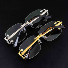 GL Hip Hop Iced Out 5A+ Diamond Mens Rimless Glasses
