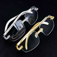 Hip hop iced out Brass AAAAA Zircon mens sunglasses jewelry glasses