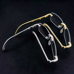 GL Hip Hop Iced out 5A+ Diamond Mens Frameless Sunglasses Jewelry Glasses