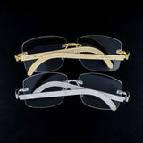 Hip hop iced out Brass AAAAA Zircon mens sunglasses jewelry glasses