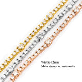 GL Hip Hop VVS Moissanite S925 Silver Tennis Chain Bracelet