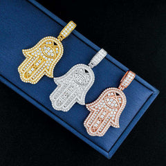 Ice Out Necklace Pendant HipHop Jewelry 925 silver Moissanite pendant