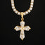 GL Hexagon Cut Moissanite Diamond Cross Pendant Necklace