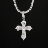 GL Hexagon Cut Moissanite Diamond Cross Pendant Necklace