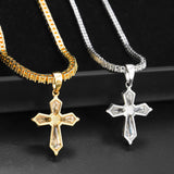 GL Hexagon Cut Moissanite Diamond Cross Pendant Necklace