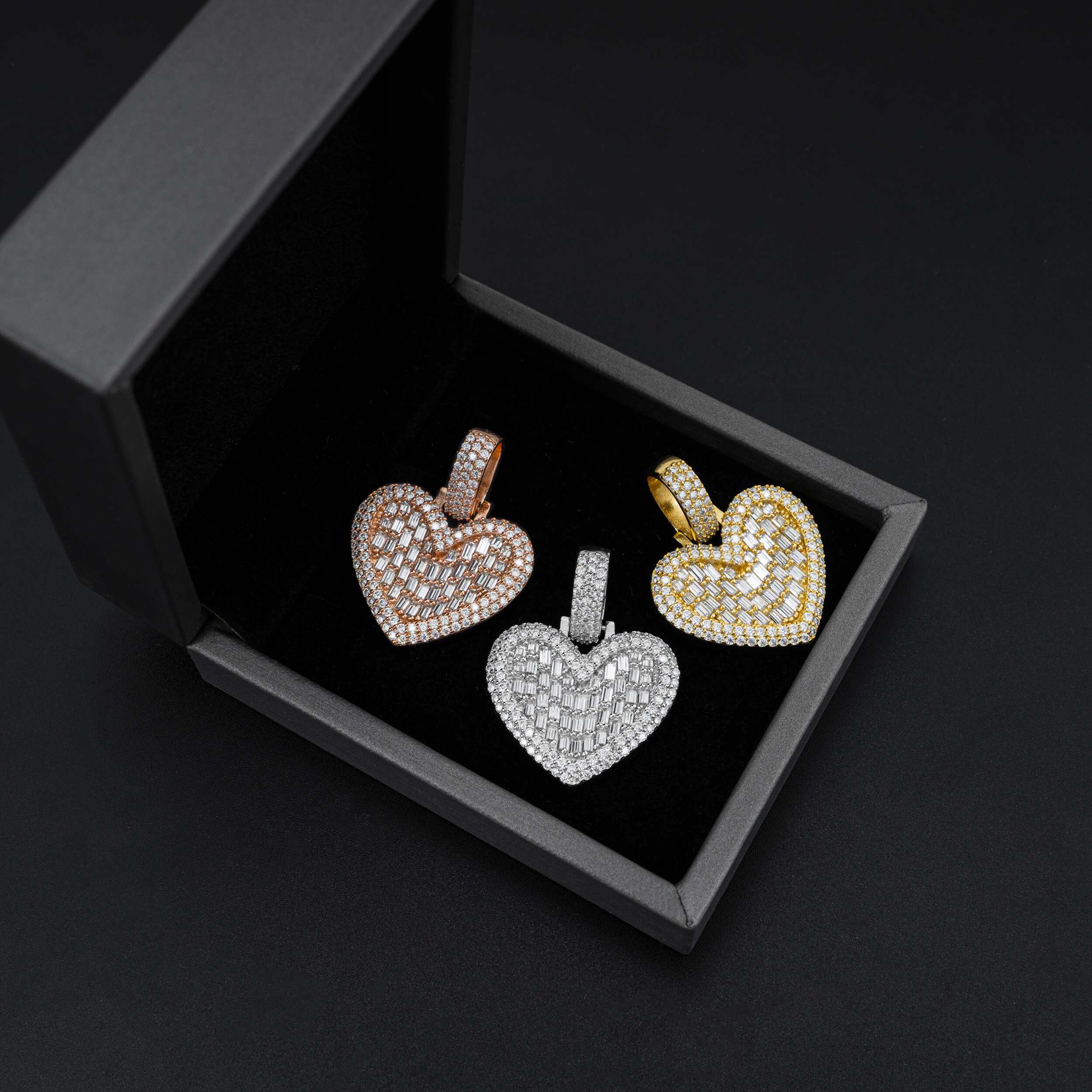 Fine Moissanite Jewelry hip hop pendant VVS moissanite Pass Diamond Tester Iced Out Heart Pendant