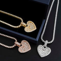 Fine Moissanite Jewelry hip hop pendant VVS moissanite Pass Diamond Tester Iced Out Heart Pendant