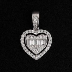 GL VVS Diamond Cute Heart 4 Prongs Diamond Pendant