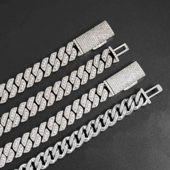 GL 13mm Moissanite Can Pass Stone Tester Cuban Chain Necklace