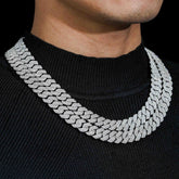 GL 13mm Moissanite Can Pass Stone Tester Cuban Chain Necklace