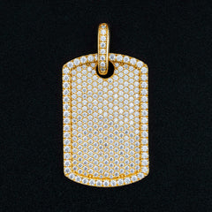 GL Luxury Fully Diamond Iced Out VVS Moissanite Dog Tag Pendant