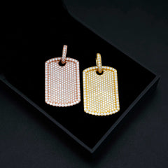 GL Luxury Fully Diamond Iced Out VVS Moissanite Dog Tag Pendant