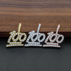 GL Hip Hop Moissanite Iced Out Custom-made "100" Pendant