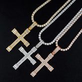 GL VVS Baguette Diamond Hip Hop Iced Out Christian Jesus Cross Pendant