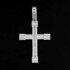 GL VVS Baguette Diamond Hip Hop Iced Out Christian Jesus Cross Pendant